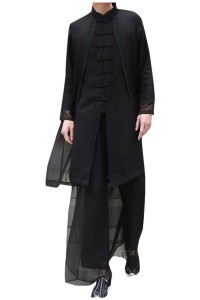 Online Custom fashion youth Kungfu shirt Han suit men's Chinese Style Men's costume ancient style ancient costume long shirt Chinese style robe linen suit Kungfu SHIRT CREW drama suit  SKF006 45 degree